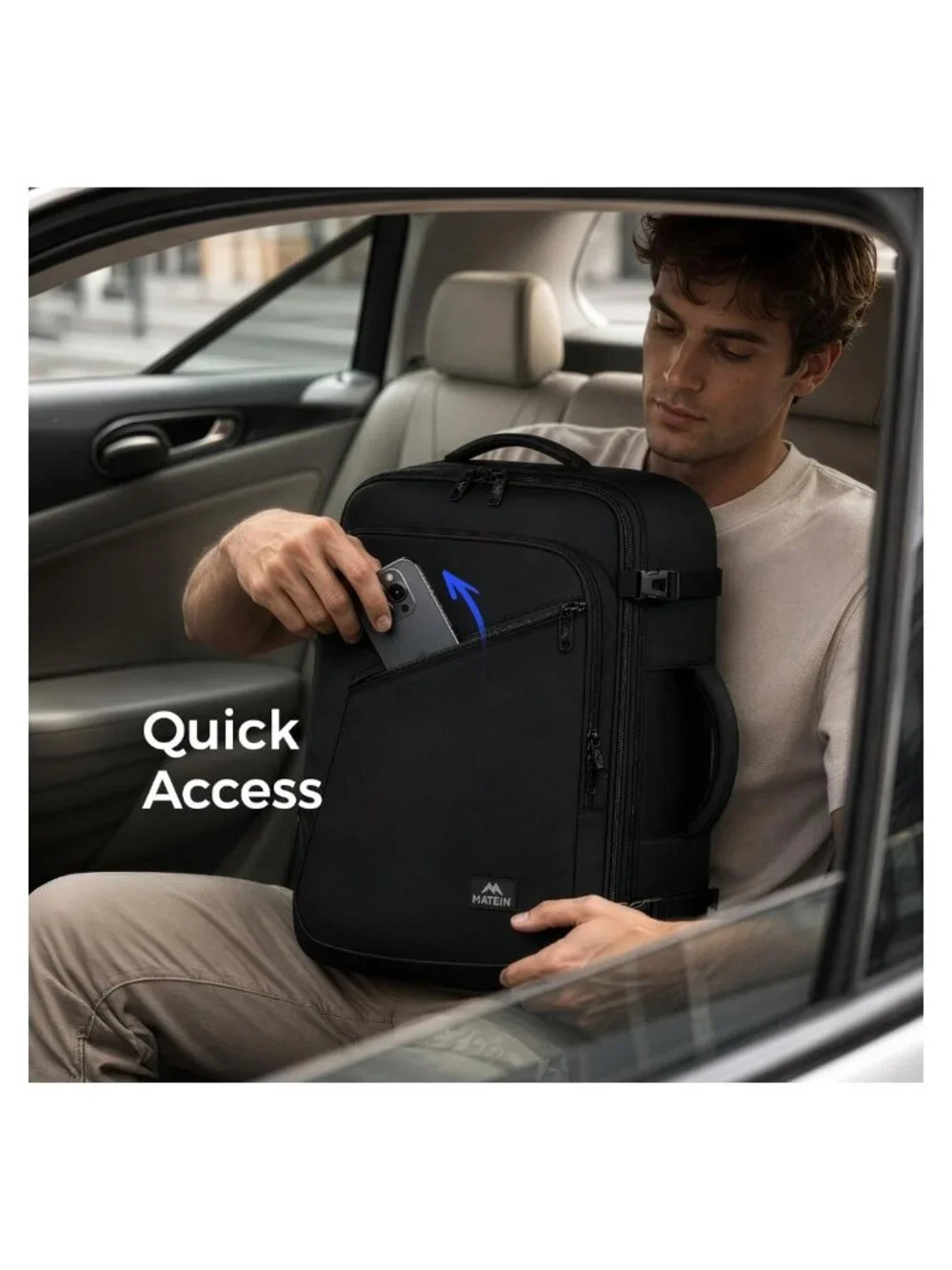 Extra Large Expandable Carry On Travel Backpack 45L Water Resistant Polyester